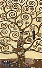 Gustav Klimt Canvas Paintings - The Tree of Life (gold foil)